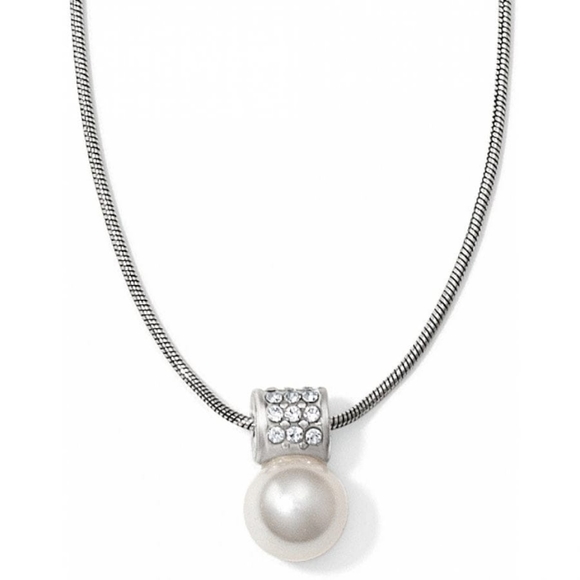 Brighton Jewelry - Brighton "Meridian Petite Pearl" Necklace w Swarovski Crystals & Glass Pearl!